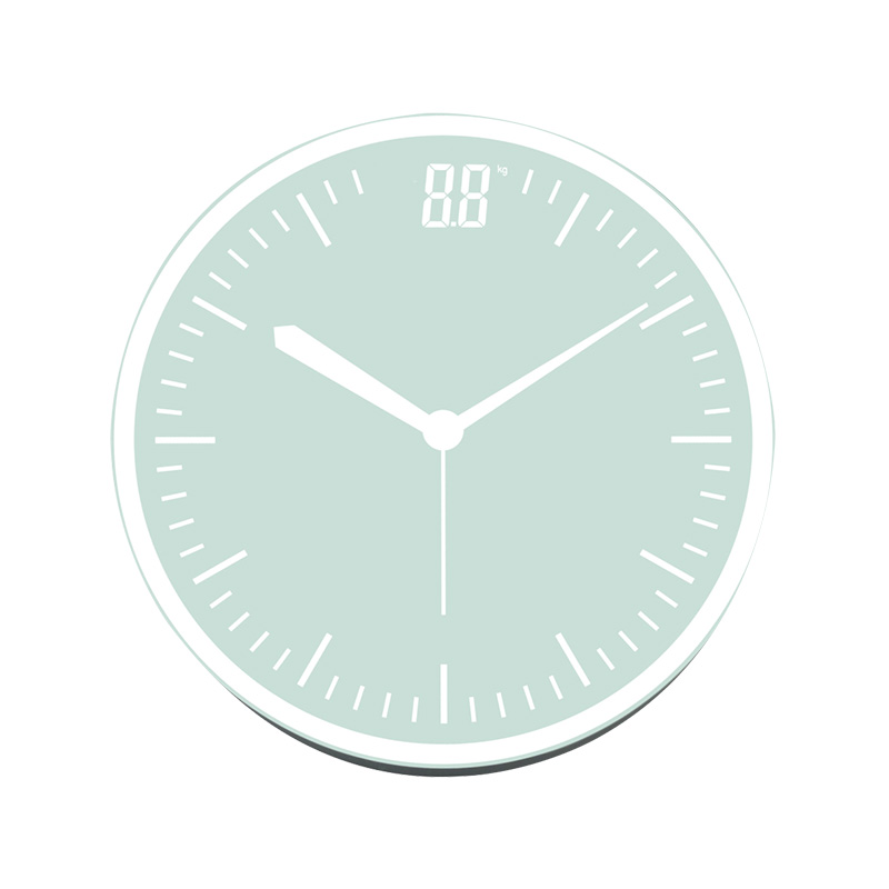 TM-909 丸型ガラス時計 スマート体重計